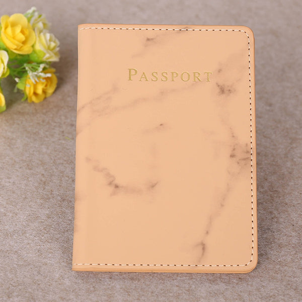 Fashion Women Men Passport Cover Pu Leather Marble Style Travel ID Credit Card Passport Holder Packet Wallet Purse Bags Pouch