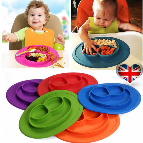 Table Mat Baby Silicone Plate Mat Silicone Suction Tray Non-slip Mini Mat Children Kids Meal Fruits Tray Toddler Green Placemat