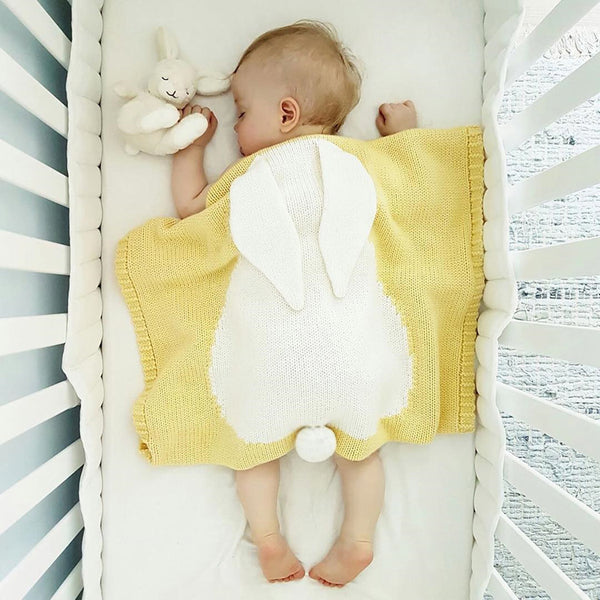 New Rabbit Ears Blanket Three Dimensional Rabbit Blanket Children's Knitted Blanket Baby Blanket