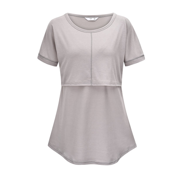 Multifunctional Solid Color Stitching Mother's Convenient Nursing Clothes