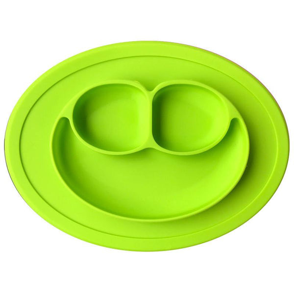 Table Mat Baby Silicone Plate Mat Silicone Suction Tray Non-slip Mini Mat Children Kids Meal Fruits Tray Toddler Green Placemat