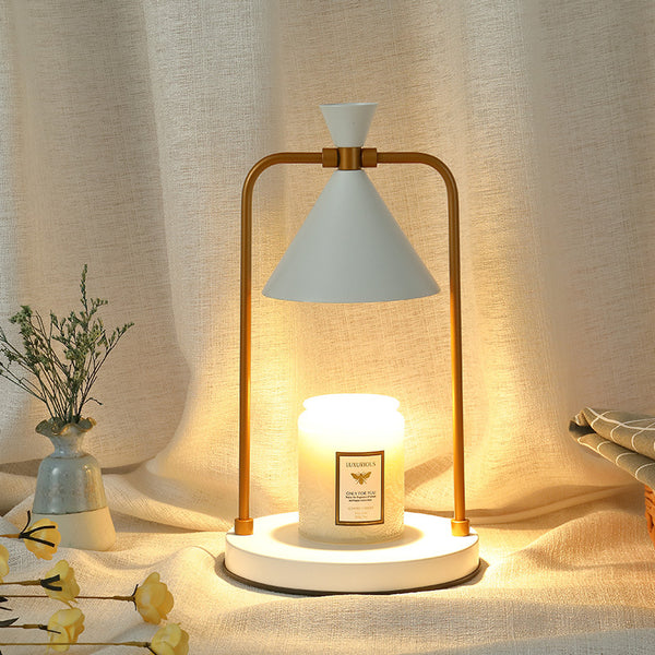 Aromatherapy Desktop Retro Melting Candle Lamp Bedroom Dimmable Metal Romantic Fragrance Melting Wax Lamp