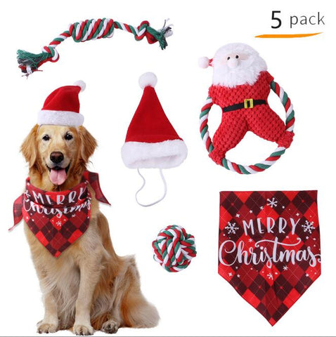 Christmas Pet Toys & Costume Set