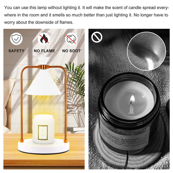 Aromatherapy Desktop Retro Melting Candle Lamp Bedroom Dimmable Metal Romantic Fragrance Melting Wax Lamp