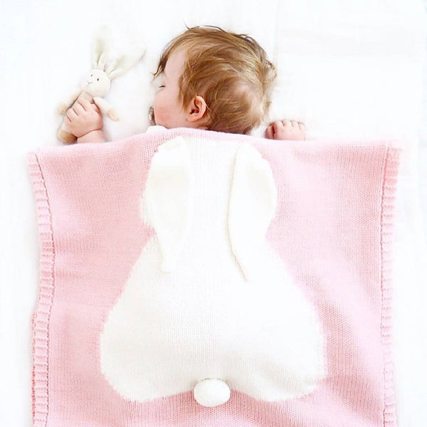 New Rabbit Ears Blanket Three Dimensional Rabbit Blanket Children's Knitted Blanket Baby Blanket