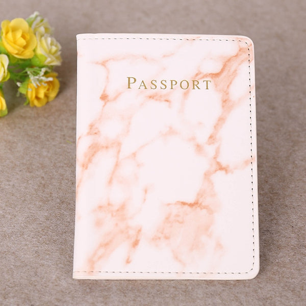 Fashion Women Men Passport Cover Pu Leather Marble Style Travel ID Credit Card Passport Holder Packet Wallet Purse Bags Pouch