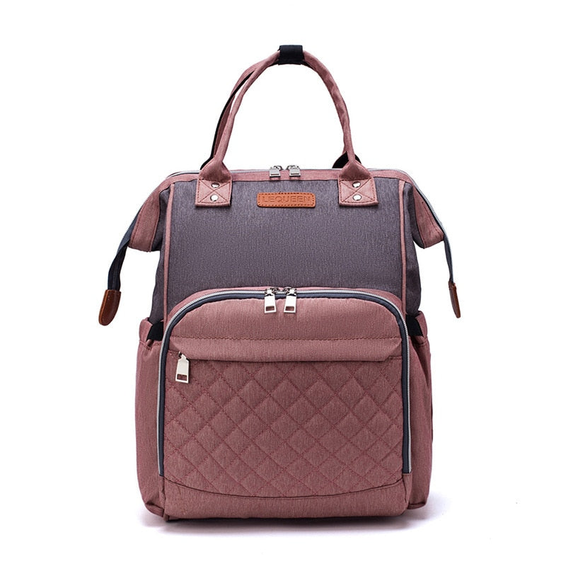 LEQUEEN USB Diaper Bag Backpack – Waterproof Maternity Organizer With Stroller Hooks & Bottle Pockets