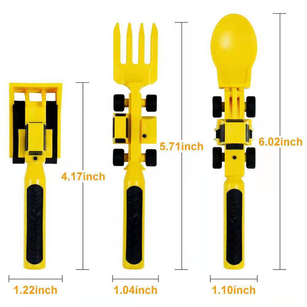 Dinneractive Car Bulldozer Excavator Shovel Machine Fork Shovel Children's Tableware