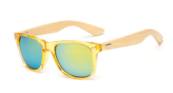 Wood Sunglasses square bamboo for women/men- Mirror Sun Glasses