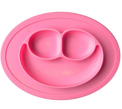 Table Mat Baby Silicone Plate Mat Silicone Suction Tray Non-slip Mini Mat Children Kids Meal Fruits Tray Toddler Green Placemat