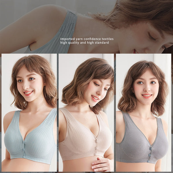 Cotton Nursing Bra Breathable Breastfeeding Bras for Women Maternity Bra Plus Big Size Easy Feeding Bra Wire Free