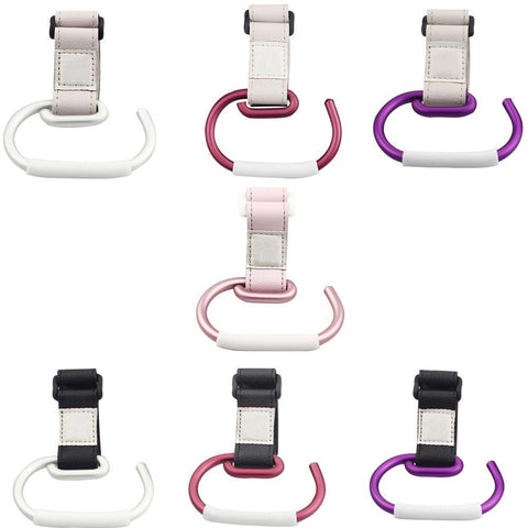 Baby Stroller Hooks Kids Pushchair Pram Hanger Carabiner Shopping Bag Clip Rotatable Hook With Strap And Hook