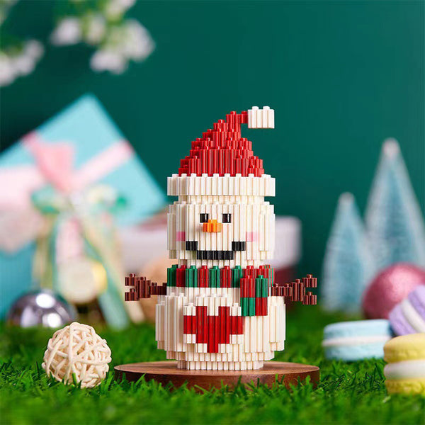Christmas Tandem Building Blocks Santa Claus Reindeer Small Snowman Small Particles Assembled Puzzle Toys Children's Gifts