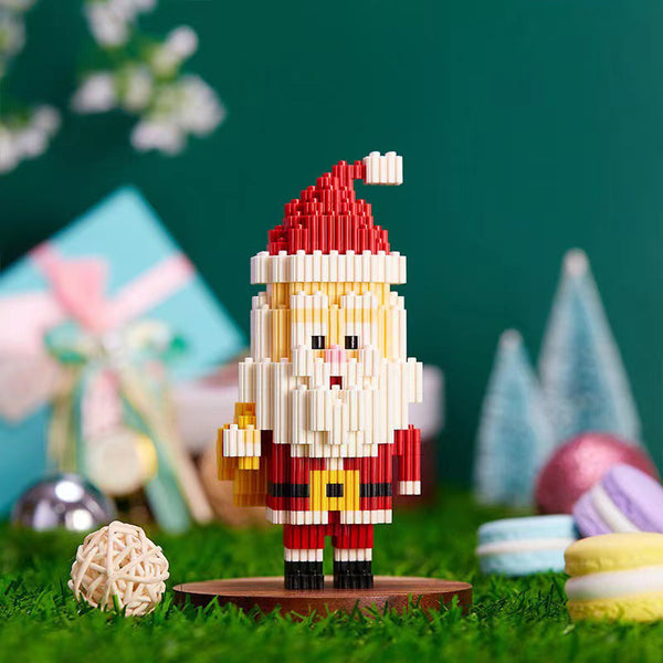 Christmas Tandem Building Blocks Santa Claus Reindeer Small Snowman Small Particles Assembled Puzzle Toys Children's Gifts