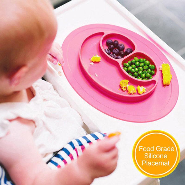 Table Mat Baby Silicone Plate Mat Silicone Suction Tray Non-slip Mini Mat Children Kids Meal Fruits Tray Toddler Green Placemat