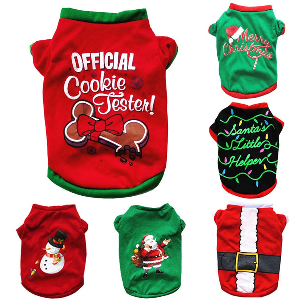 Christmas Dog Clothes Cotton Pet Clothing