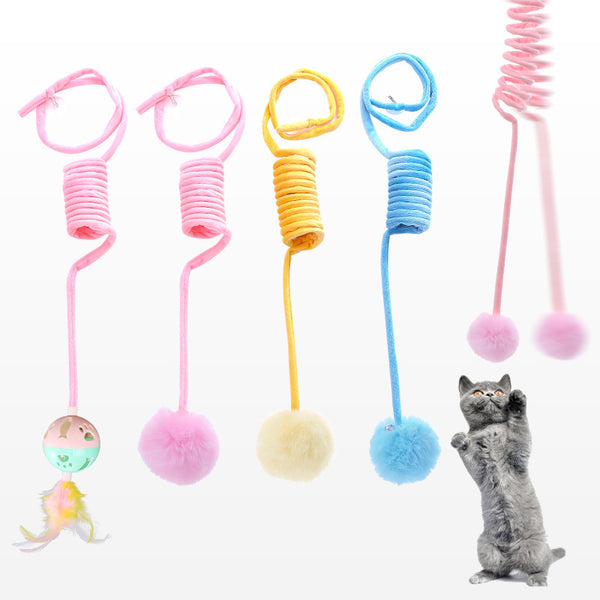 Cat Toy Self-Hi Sucker Spring Rabbit Hair Ball Interactive Play Pet Supplies Interactive Toys